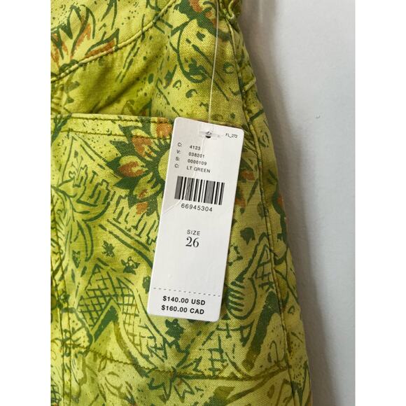 NWT Anthropologie Pilcro The Wanderer Low-Rise Pants Floral Light Green sz. 26 - Picture 8 of 16